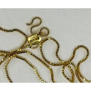 18k Gold Plated Necklace Box chain‎ 16 in Stunning Hook latch